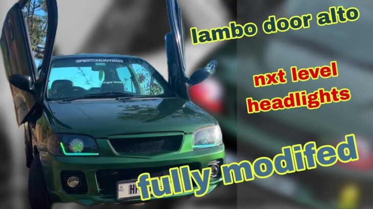 Modified alto | lambo door installed on alto | modified alto headlights | scissor door alto modified