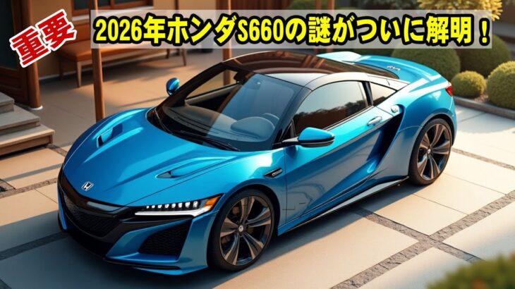 2026年ホンダS660の謎がついに解明！進化したパワフルなエンジン、その秘密とは？