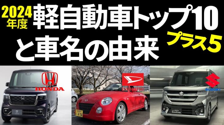 2024年度、軽自動車TOP10と車名の由来､ランキング,コペン,TOP15,621