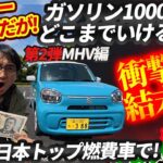 180円/L超時代、日本最良燃費の※アルトMHVは1000円でどこまで行ける!?【異常な結果】政府のガソリン10円値下げは待てん! こういう車で乗り切れ【スズキ】※ストロングHV除く