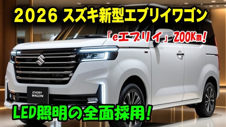 2026年スズキ新型エブリイワゴン驚愕の真実、電気自動車化と250万円！マイルドハイブリッドと電動化で性能革命！