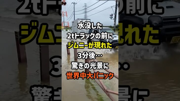 ㊗️100万再生!日本でジムニーが水没した2tトラックの前に現れた3分後…驚きの光景に世界中大パニック