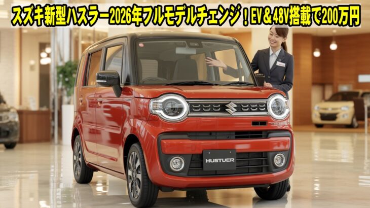 スズキ新型ハスラー2026年フルモデルチェンジ発売!2Lエンジン級トルクのEV版・48Vで坂道余裕…これで200万円は安すぎる件!