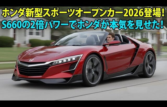 ホンダの本気炸裂！新型スポーツオープンカー2026登場！S660の2倍パワーで伝説が再び動き出す！2nd part