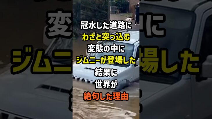 日本のジムニーが冠水した道路にわざと突っ込む変態達の中に登場した結果に世界が絶句した理由