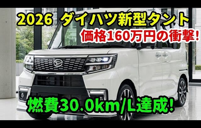ダイハツ新型タントフルモデルチェンジ2026年発売！価格160万円から、軽自動車市場に衝撃走る！