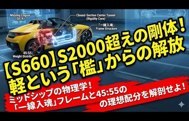 【徹底解剖】ホンダS660の工学｜S2000を超える「ねじり剛性」とミッドシップの物理学