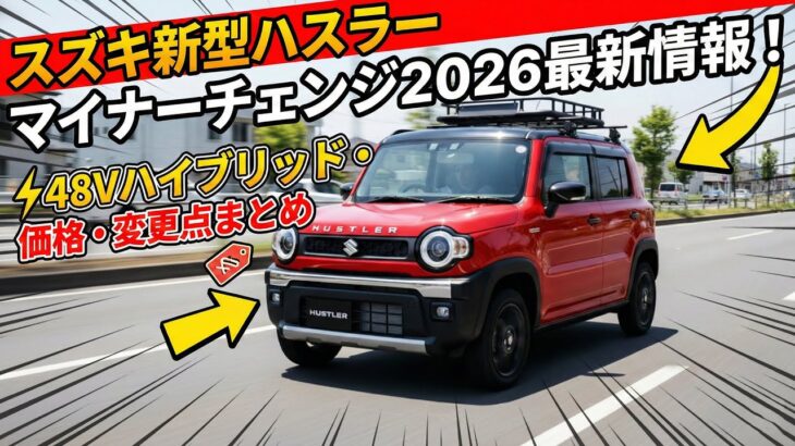 スズキ新型ハスラー マイナーチェンジ2026最新情報！48Vハイブリッド・価格・変更点まとめ