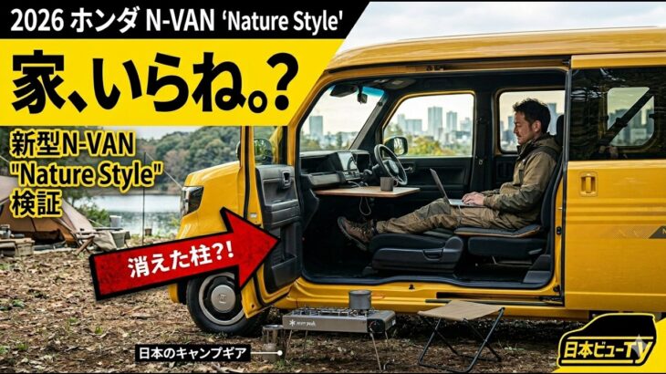 ホンダ新型N-VAN 2026は「走る不動産」？Bピラーレスが起こす革命。