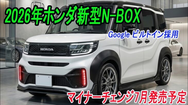 ホンダ新型N-BOXマイナーチェンジ2026年7月発売予定！新デザイン＆Google ビルトイン採用！