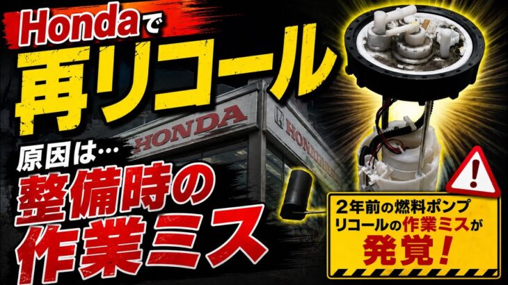 【緊急】Honda燃料ポンプで再リコール発表！対象者はあなたかも！？