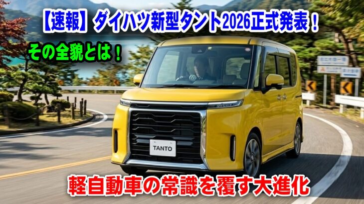 【速報】ダイハツ新型タント2026正式発表！軽自動車の常識を覆す大進化、その全貌とは！