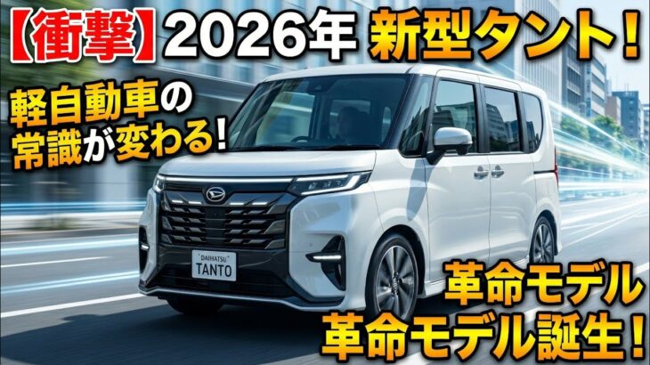 【ついに公開】2026年新型ダイハツ・タント正式発表！軽自動車の常識を覆す革命の一台が誕生！