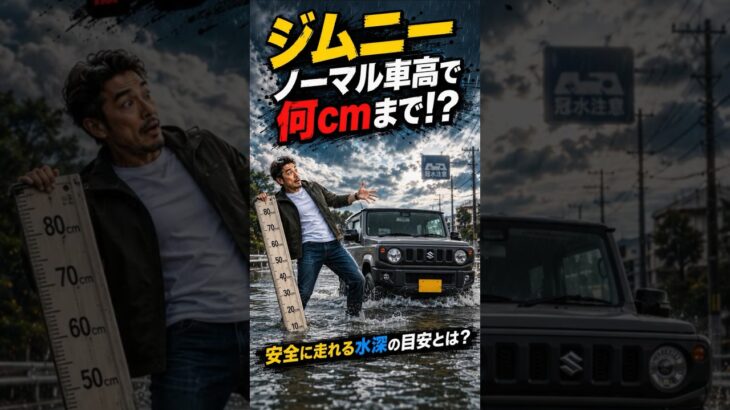 【ジムニー】ノーマル車高で何cmまで走れる？安全に走れる水深の目安とは！#short