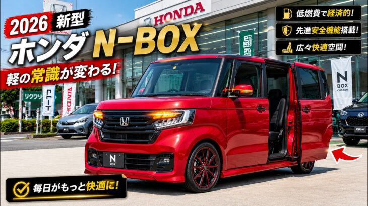 【速報】2026年新型ホンダ・N-BOX登場！日本一人気の軽ハイトワゴンが最新デザイン＆新機能で大進化！