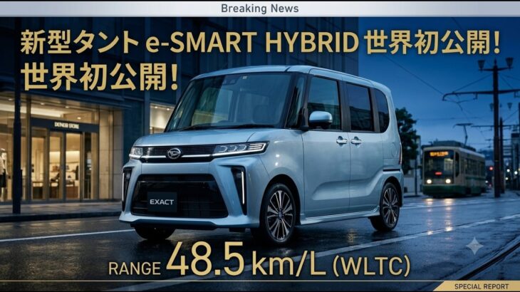 ついに公開！新型ダイハツ タント「e-SMART HYBRID」衝撃デビュー ― 王者N-BOXの時代は終わるのか？