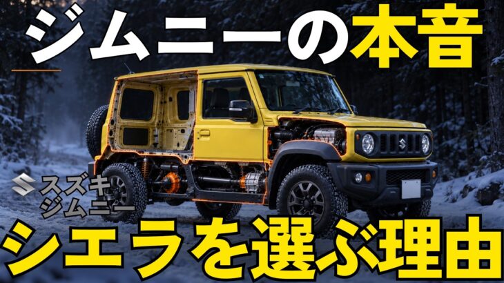【徹底解剖】ジムニーとジムニーシエラ、どっちを選ぶ？｜時速100kmで800回転の差・年間の維持費3万円・中古の値段の差・雪道と狭い道・5ドアのノマド