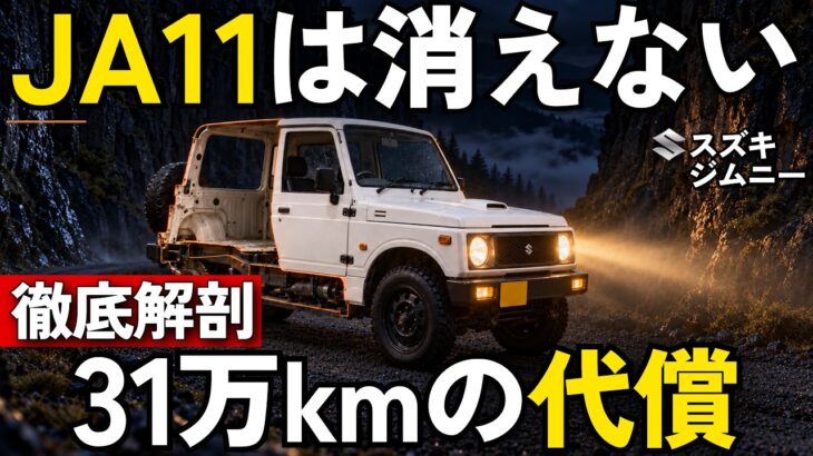 【一台解剖】なぜジムニーJA11は、30年たっても走り続けるのか？｜新車から31万kmの1台・F6Aターボの系譜・JB64より240kg軽い作り・板バネの足